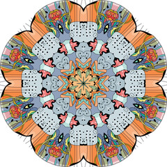 Colorful cute Mandalas. Decorative unusual round ornaments.
