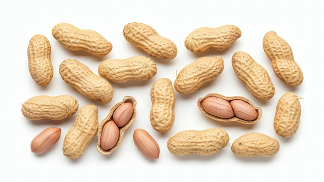 Peanuts on White Background