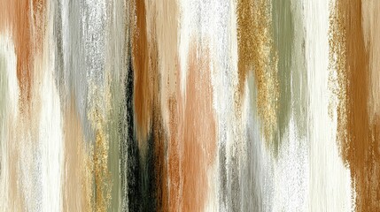Abstract vertical brushstroke pattern with earthy and metallic tones creating a dynamic background
