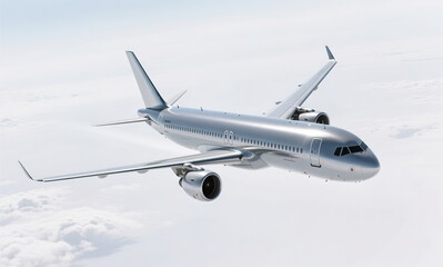 Civilian jet aircraft on a white background.