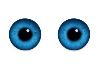 Pair of blue human eyes showing a detailed iris texture and dark pupil, representing clear vision, perception, and awareness