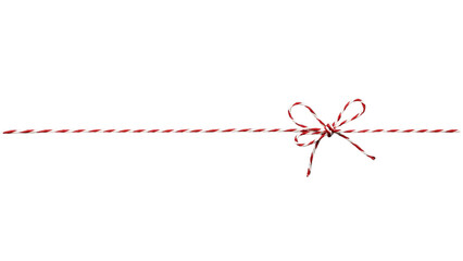 Red Twine Decorative Line with Bow PNG Transparent Background