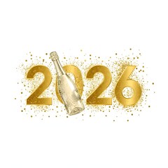 Classy New Year 2026 gold glitter celebration background