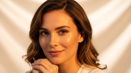 woman with an affectionate and gentle expression