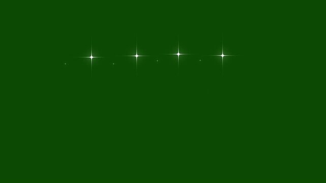 Sparkling stars shine animation, blinking cartoon stars,  star sparkle vector doodles, glowing light effect, retro shine movement on green screen background. 4k
