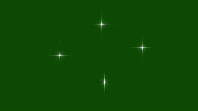 Twinkle vector blinking shining Fast twinkling stars animated background.Twinkling stars animation on green screen. 4k Loop video