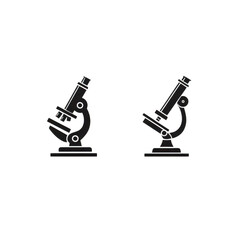 Microscope icons isolated on transparent background
