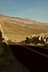 open road in the Death Valley desert
