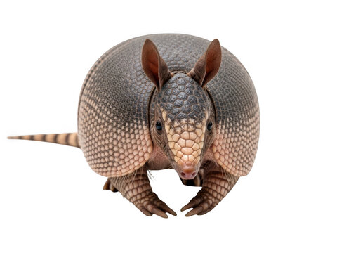 Curious armadillo looking up isolated on transparent background