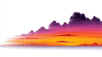 Vibrant sunset clouds paint a vast horizon over a calm ocean