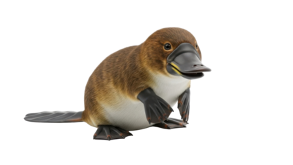 Full Body Shot of a Cute Australian Platypus isolated PNG with Transparent Background