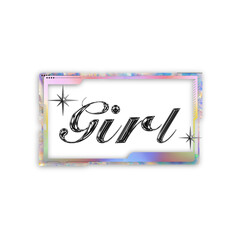 Y2K alphabet in silver metallic with transparant background