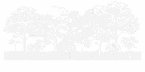 A silhouetted landscape of trees and foliage against a plain background © Ramanath