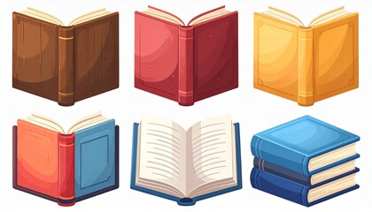 stack of old books on white background