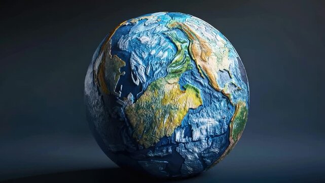 Video A paper mache model of the Earth on a black background, suitable for educational or environmental projects