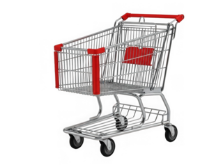 shopping cart isolated on white