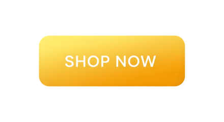 Golden shop now button isolated on transparent background