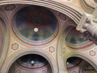 Fototapeta premium Vaulted ceiling in corridor main building of Chernivtsi University, Ukraine