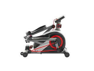 Modern Exercise Bike with Red Accents.