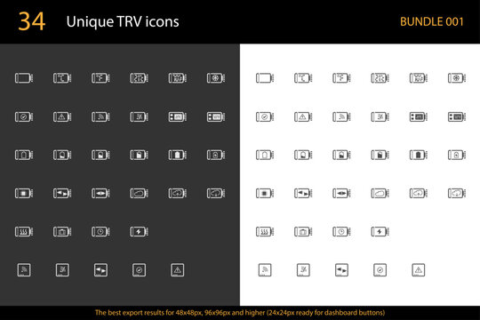 Smart Heating & TRV Dashboard Icons &ndash; HVAC, IoT, WiFi Status, Battery Levels, Eco Mode, Temperature Control, SVG Vector Set