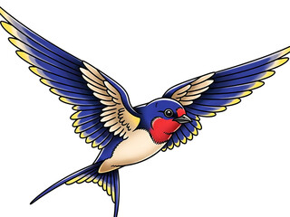 Swallow Bird in Flight Illustration.