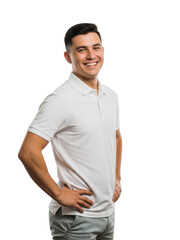 Fototapeta premium Young man smiling casually isolated on transparent background