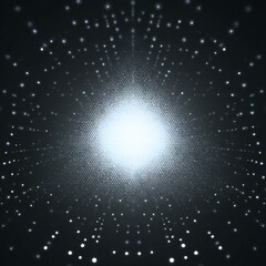 Image with a white explosion in the center, and the rest of the image is black, digital art