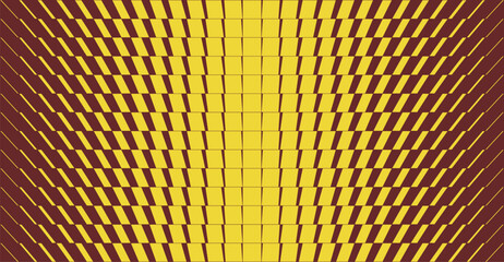 Transitional halftone pattern, Dynamic rhythmic brutalism pattern, repeating chevron element, Slanted thin to thick stripe vanish backdrop, Abstract geometrical composition with transition effect