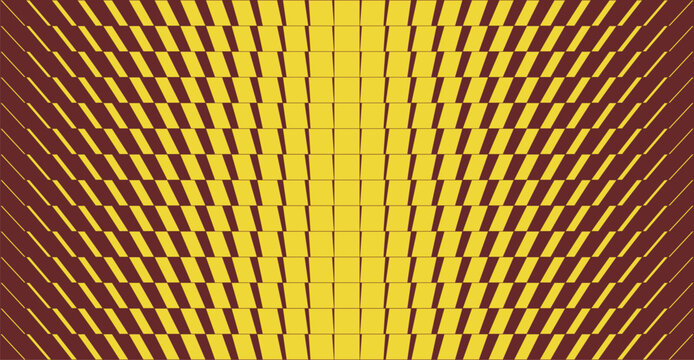 Transitional halftone pattern, Dynamic rhythmic brutalism pattern, repeating chevron element, Slanted thin to thick stripe vanish backdrop, Abstract geometrical composition with transition effect