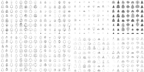 A detailed grayscale image showcasing a variety of abstract shapes and symbols