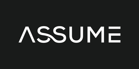 Obraz premium assume logo design, typography text assume logo graphic, marketing business vector icon concept template