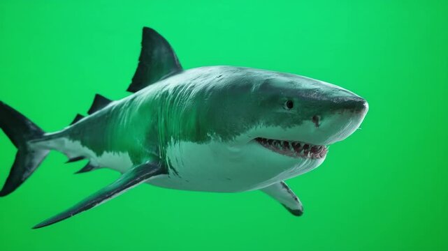 Majestic Shark in the Deep: A stunning depiction of a powerful shark glides effortlessly through the ocean's depths, its sleek form a testament to nature's formidable beauty.