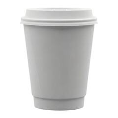 Minimalist White Porcelain Cup for Tea or Coffee Product Presentation, Cut Out, Clipping Path, Isolated on a Transparent PNG Background.