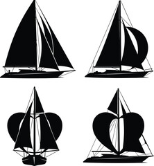Sailboat Silhouettes Collection: Nautical Vector Art for Design Projects