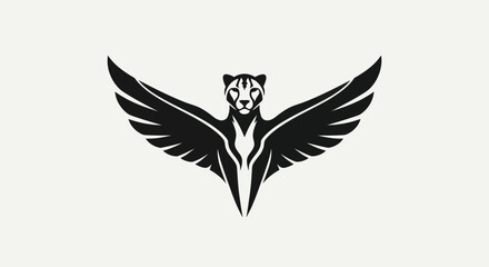 Abstract winged cheetah graphic design on white background logo concept © Zero