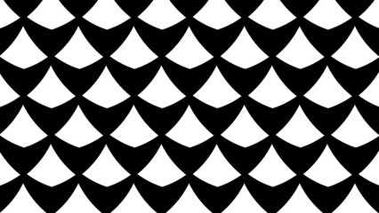 Minimalist monochrome japanese seigaiha wave motif. Seamless black geometric pattern in the shape of fish scales or shells. © Nurr2001
