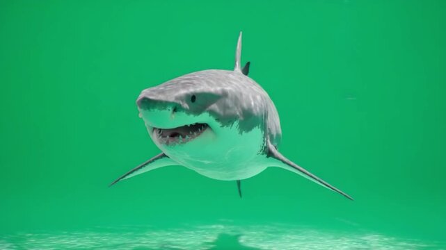 Apex Predator: The Great White: An intimidating great white shark swims in its natural habitat, showcasing the raw power and beauty of nature's apex predator.