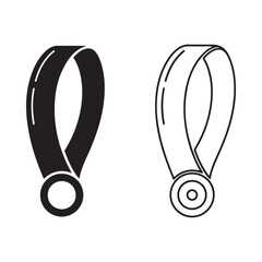 Flat Vector Medal Icon Pair: Solid and Outline Styles