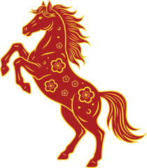 Lunar New Year Red Jianzhi Galloping Horse Vector