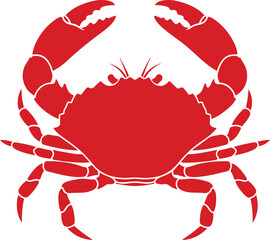 Minimalist Crab Silhouette Vector Icon