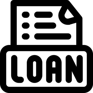 loan line icon. Clean and minimalist vector icon for websites, mobile apps, presentations, and logos. Fully scalable and customizable for any project.