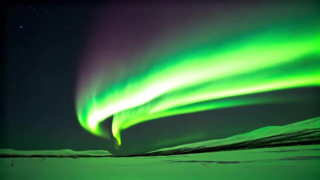 Mesmerizing aurora A vibrant natural video display across arctic sky