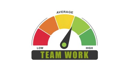 Teamwork Level Gauge: High Performance & Collaboration Concept