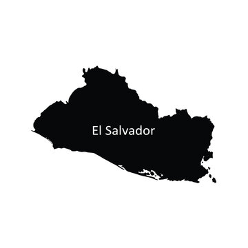 El Salvador map silhouette isolated on gray checkered background vector illustration