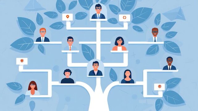 Video A detailed chart showing a family's lineage and relationships