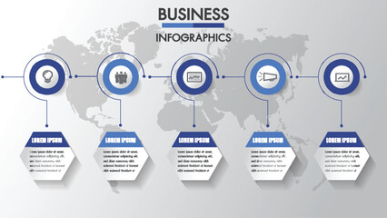 Business infographic template with four steps