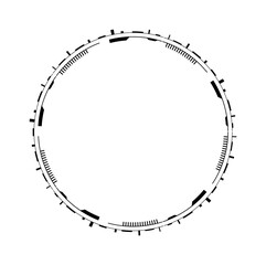 Stylish circular frame with a futuristic tech design, perfect for modern creative projects.