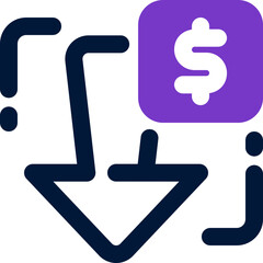 Obraz premium low price duotone icon. Sleek and modern vector icon for websites, mobile apps, marketing materials, and corporate design. Fully scalable and ready to use.