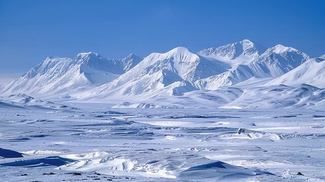 Video A person skiing down a snowy mountain range, perfect for winter or sport-themed projects