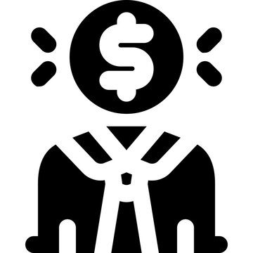 investor glyph icon. Strong and solid vector icon for websites, mobile interfaces, presentations, and visual branding. High quality and easy to edit.